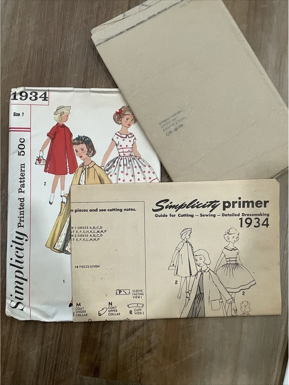 VTG Simplicity Sewing Pattern Girls' Lot Of 3: 5818, 8992, 1934;  Sizes 4, 5 & 7